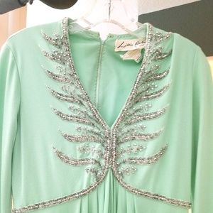 VINTAGE LILLY RUBIN 1970'S GOWN BEADED- PERFECT